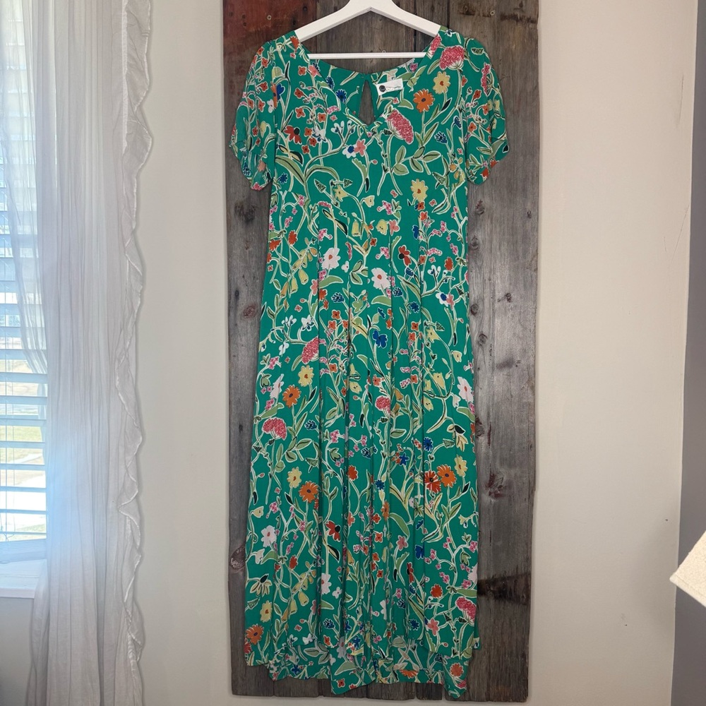Anthropologie Floreat Relaxed Yardley Sleep Jumpsuit Green Womens Size Small - Picture 3 of 13